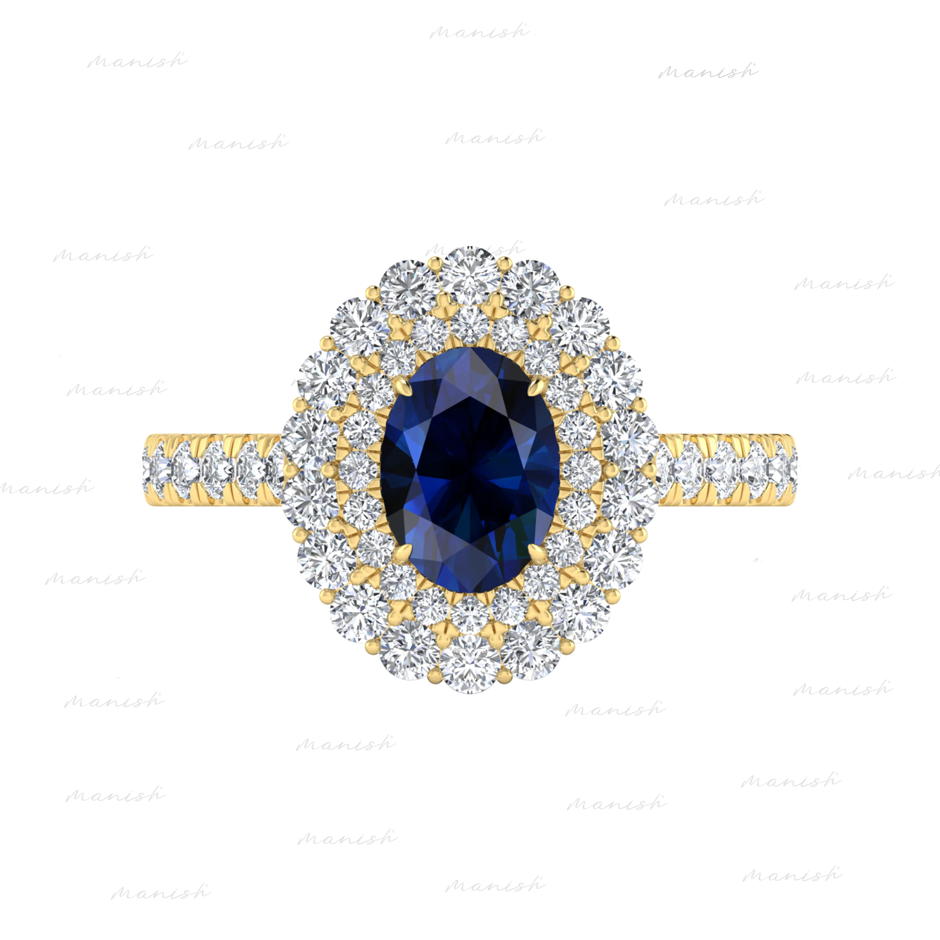Eilo Diamond and Blue Sapphire Ring